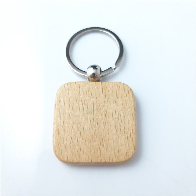 Wooden Blank Keychain Minimalist Natural Wood Shapes 8