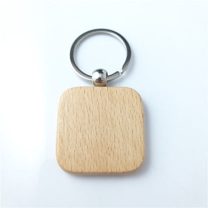 Wooden Blank Keychain Minimalist Natural Wood Shapes 8
