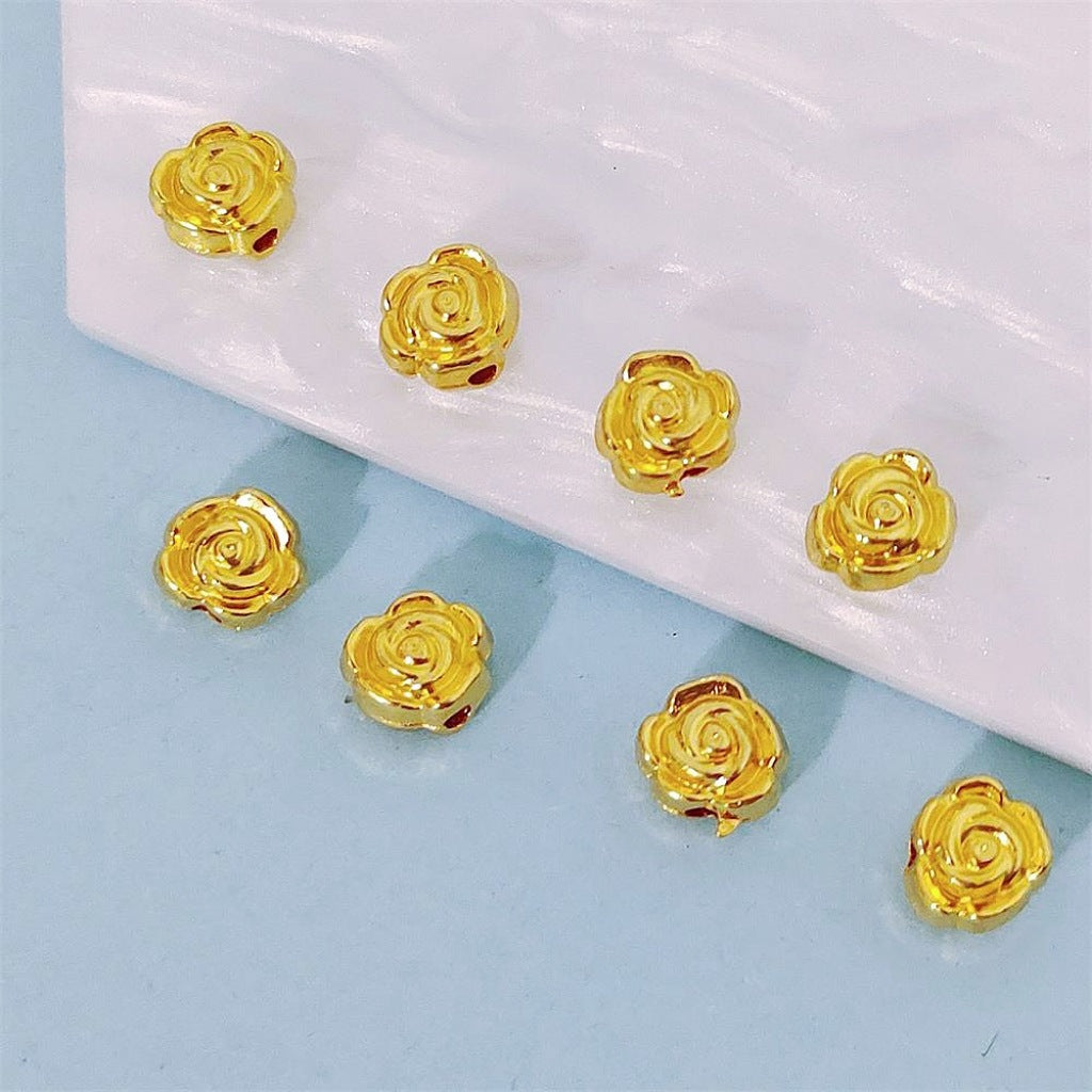 Rose Flat Metal Beads 6mm 9mm Vintage Alloy 100pcs 3