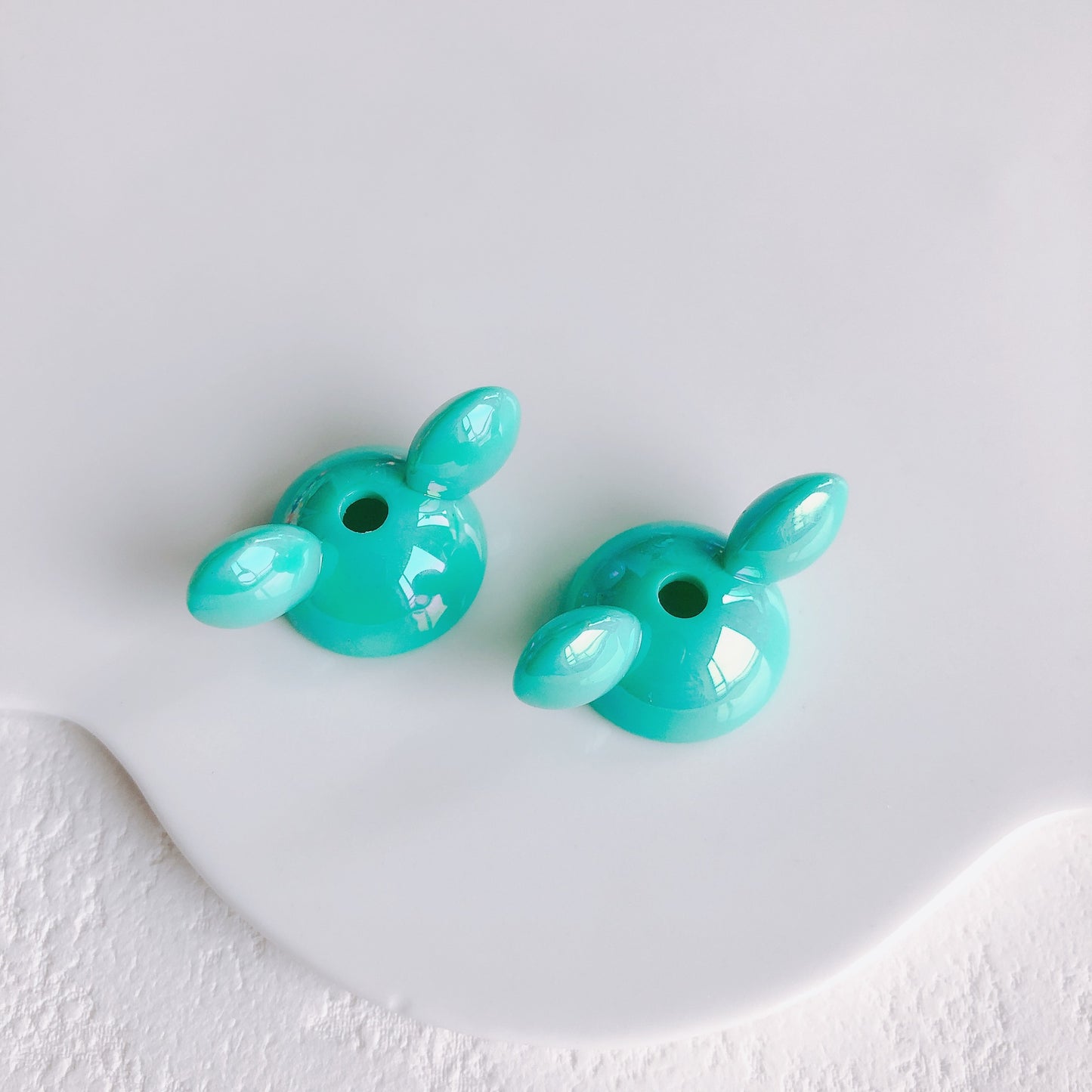 UV Plating Mickey Acrylic Bead Caps 18mm Glossy Mixed Colors 20pcs 8