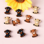 Silicone 3D Focal Beads Highland Cow Textured Fur Playful Expression 20pcs 4