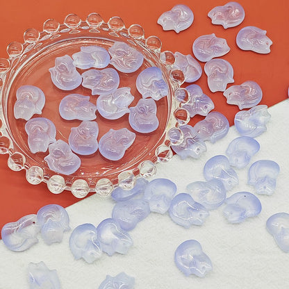 Czech Glass Beads Fox 18mm Translucent Pastel Colors 25pcs 18