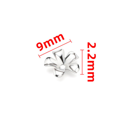 Stainless Steel Flower Metal Beads Vintage Style Bead Caps 100pcs 11