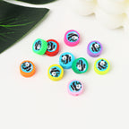 Flat Clay Beads 10mm Cute Panda Pattern Colorful Halo 100pcs 3