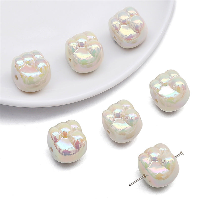 Glossy Fist Acrylic Beads 16mm Pastel Iridescent 16pcs 9