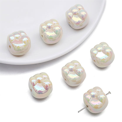 Glossy Fist Acrylic Beads 16mm Pastel Iridescent 16pcs 9