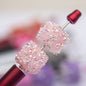 Square Rhinestone Beads 18mm Pearl Resin Acrylic Cube 10pcs 12