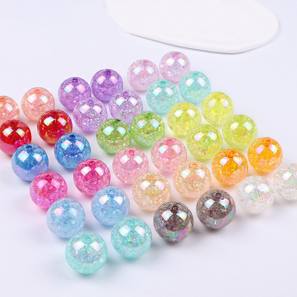 Transparent Bubblegum Beads 20mm Crackle Chunky Acrylic 10pcs