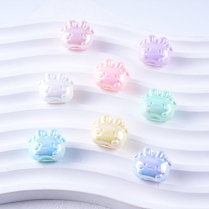 Plated Small Rabbit Acrylic Beads 17mm UV Iridescent Finish 50pcs 14