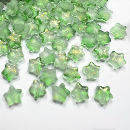 Czech Glass Beads Star 8mm Translucent Soft Color Gradient 50pcs 11