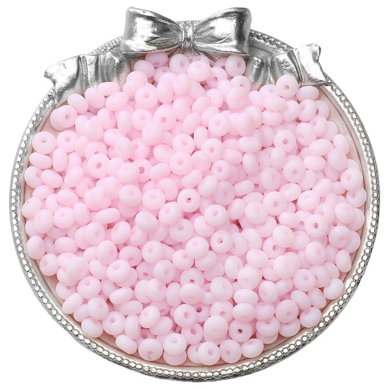 Frosted Abacus Glass Beads 3x6mm Pastel Matte Finish 70pcs 13