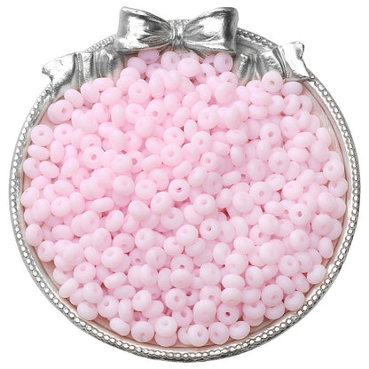 Frosted Abacus Glass Beads 3x6mm Pastel Matte Finish 70pcs 13