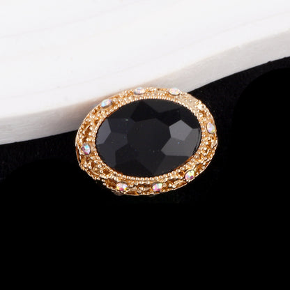 Double-Sided Heart Rhinestone Beads 24mm Vintage Alloy 10pcs 21