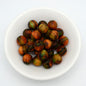 Matte Coloring Striped Resin Beads 10mm Round Mixed Colors 100pcs 10