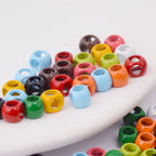 Cube Metal Beads 5mm Baking Painted Zinc Alloy 50pcs 2