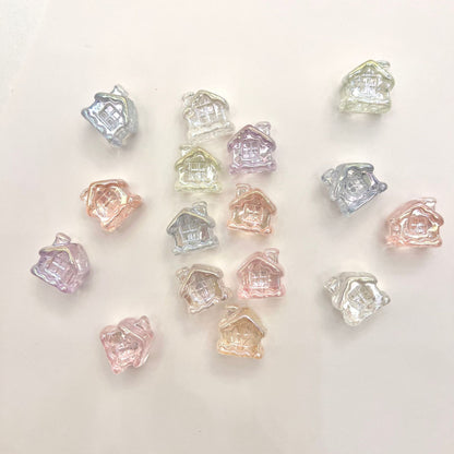 Transparent Snow House Acrylic Beads 20mm Assorted Colors 10pcs 4