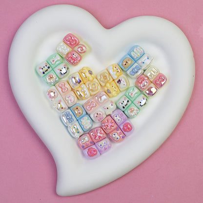 Sanrio Series 4-Roll Bread Resin Beads Glossy Pastel 20pcs 4
