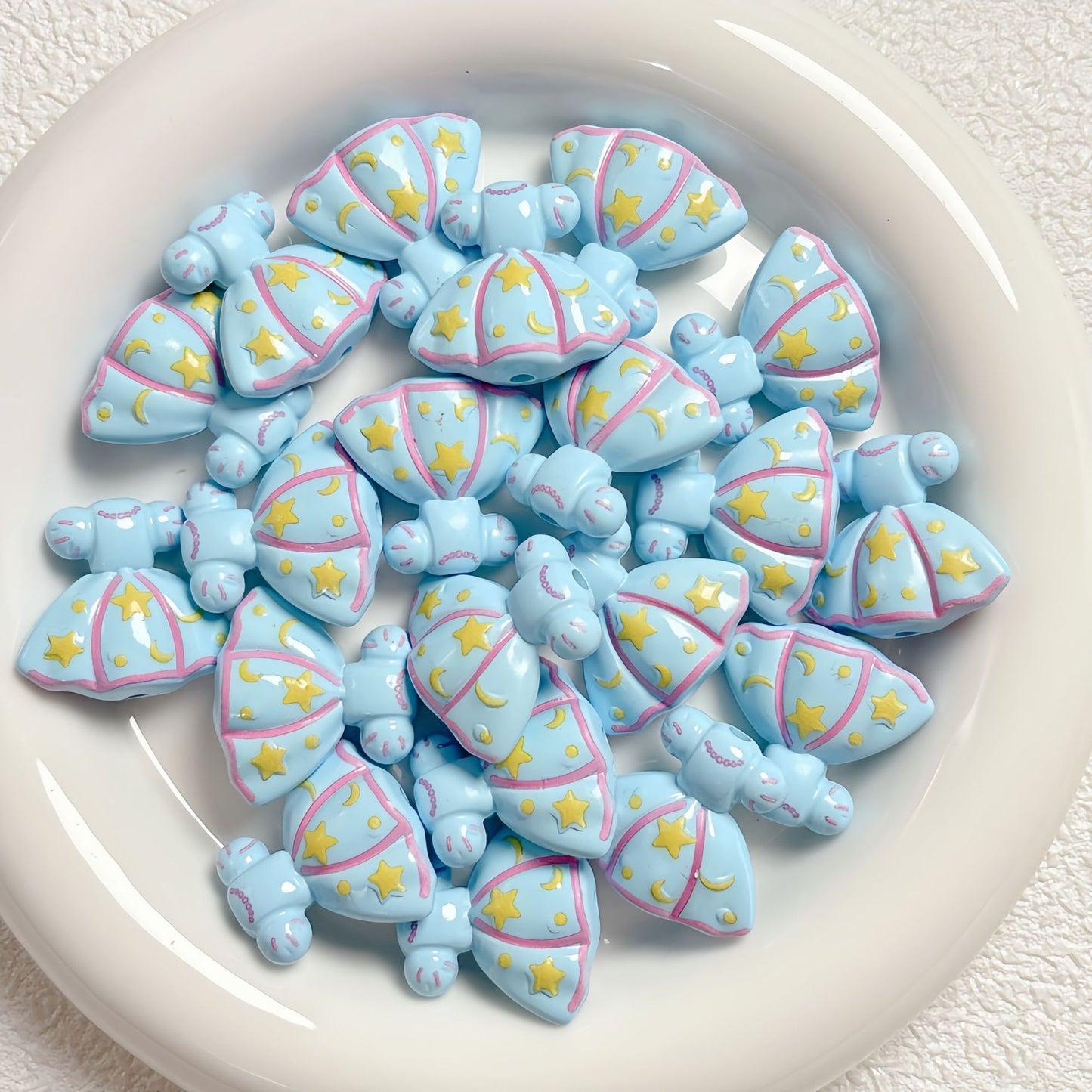 Painted Dress Acrylic Beads 26mm Colorful Assorted 5pcs 12