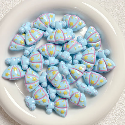 Painted Dress Acrylic Beads 26mm Colorful Assorted 5pcs 12