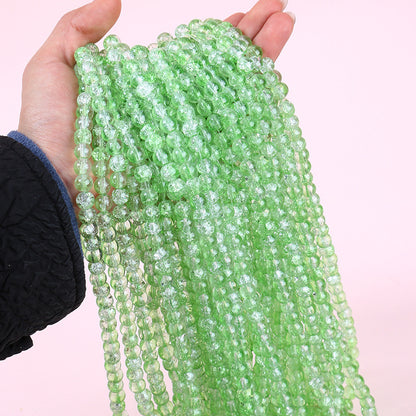 Crackle Round Glass Beads 8mm Gradient Dual Color Translucent 100pcs 8