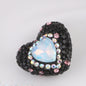 Rhinestone Heart Clay Beads 24mm Colorful Sparkling 6pcs 12