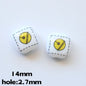 Doraemo Series Acrylic Square Beads 13mm Light Blue White 20pcs 11