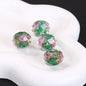 Faceted Flower Glass Beads 10mm Turquoise Painted 10pcs 13