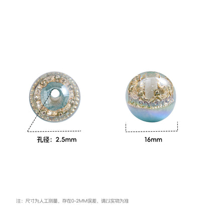 Colorful Crown Inside Round Resin Beads 16mm 10pcs 2