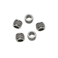 Tibetan Metal Beads 6mm Vintage Patterned Large Hole Zinc Alloy 100pcs 5