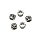 Tibetan Metal Beads 6mm Vintage Patterned Large Hole Zinc Alloy 100pcs 5