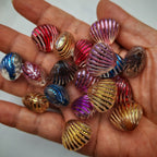 Metallic Shell Acrylic Beads 18-20mm Colorful Enlaced 100pcs 4
