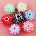 Flower Tiered Ball Resin Beads 22mm Vintage Pearl Accent 5pcs 2