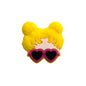 Silicone Focal Beads Glass Girl Double Buns Heart Sunglasses 20pcs 13