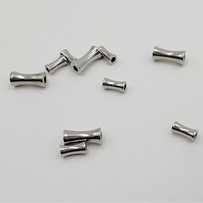 Stainless Steel Bamboo Tube Metal Beads 8mm 12mm Polished Silver 30pcs 4