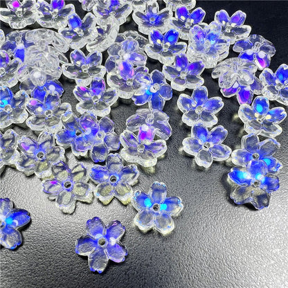 Czech Glass Beads Cherry Blossom 10mm Iridescent Pastel 50pcs 21