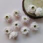 Fabric Fluffy Spacer Beads 15mm Two-Color Teddy 100pcs 7