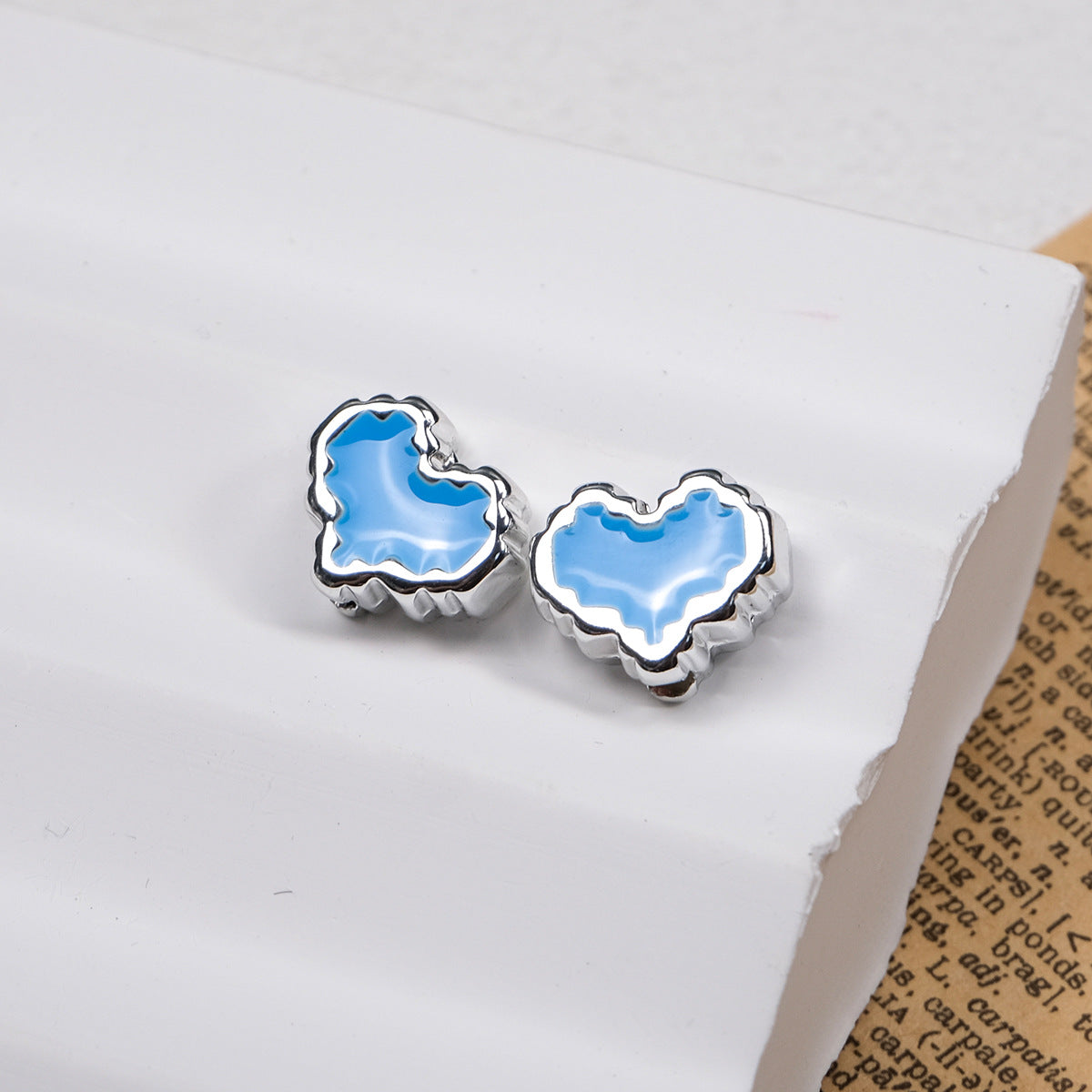 Silver Pixel Heart and Star Acrylic Beads 11mm Mixed Shapes 50pcs 10
