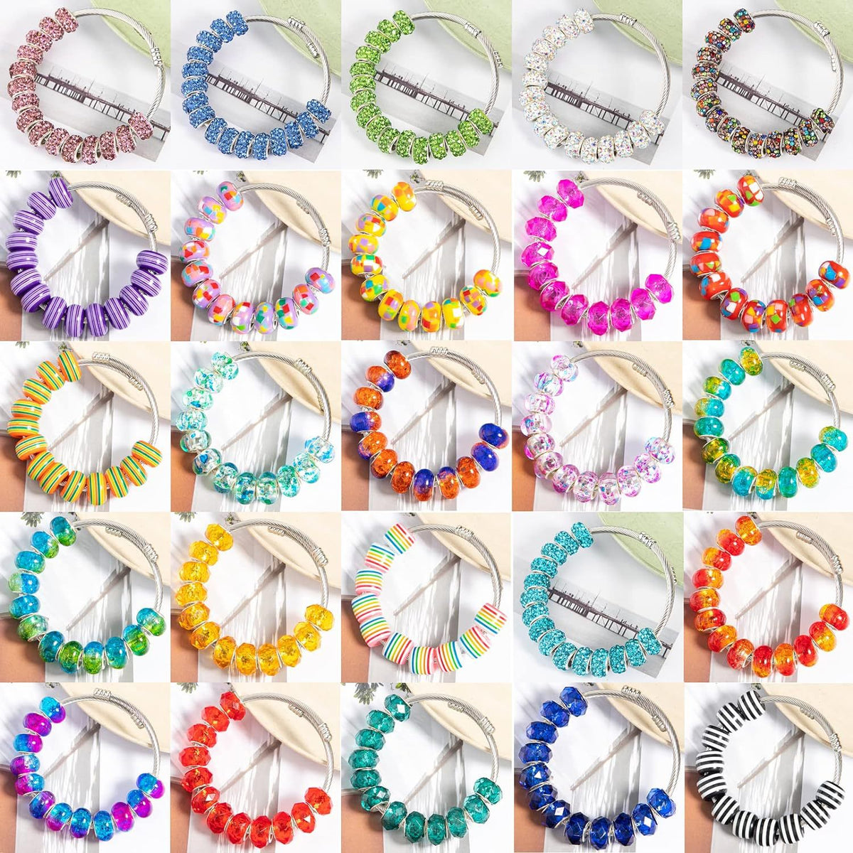 Mixing Color Resin Spacer Beads 12-14mm Assorted Designs 100pcs 3