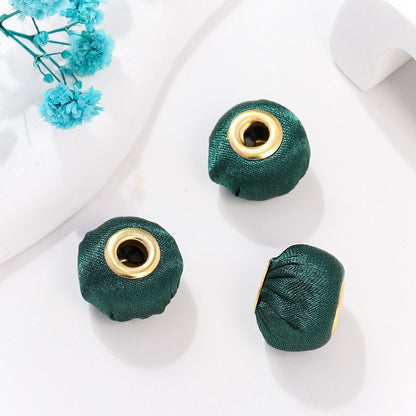 Fabric Spacer Beads 15mm Silky Large Hole 100pcs 11