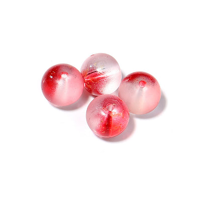 Transparent Round Glass Beads 8mm Color Plated Mixed Colors 50pcs 6