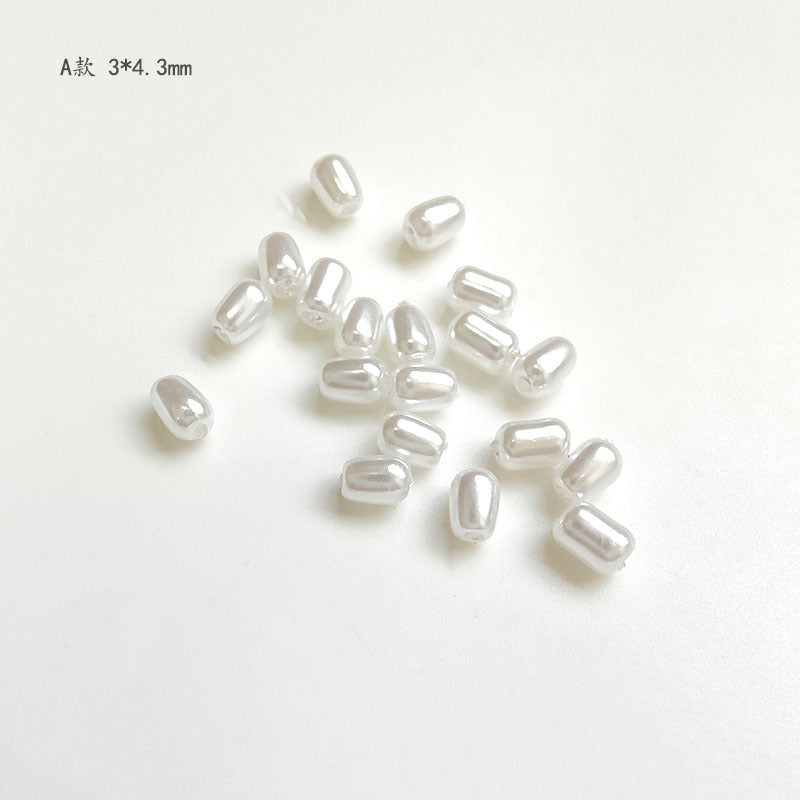 Vintage Shaped Imitation Pearl Acrylic Beads Soft White Luster 10pcs 6