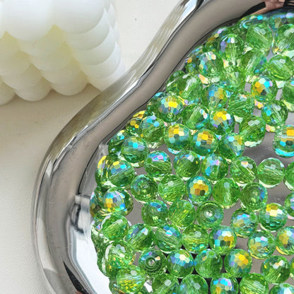Vintage Faceted Round Glass Beads 8mm Iridescent 50pcs 7