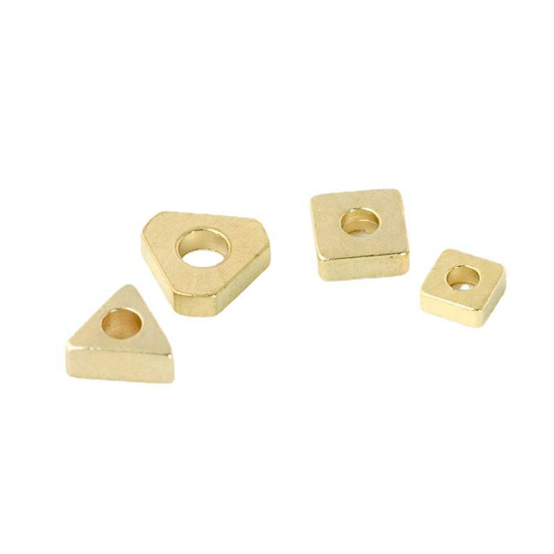 Brass Square Spacer Beads Geometric Silver Tone 100pcs 5