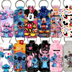 Cartoon Character Chapstick Holder Keychain Neoprene Colorful 8pcs