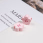 Painted Flower Button Acrylic Beads 12mm Glossy Pastel 50pcs 6