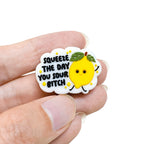 Silicone Focal Beads Lemon Character With Squeeze The Day Text 20pcs 5
