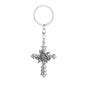 Rose Cross Keychain Metal Zinc Alloy Vintage Floral Design 5