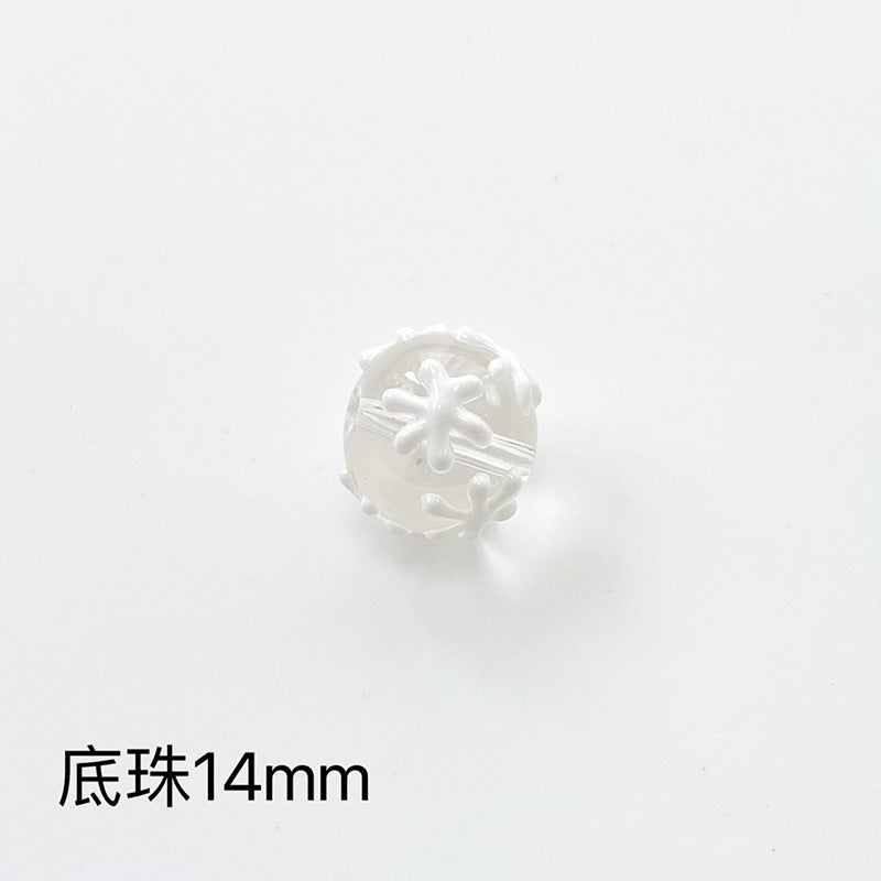 Hand Painted Christmas Enamel Glass Beads 12mm 14mm 1pc 34