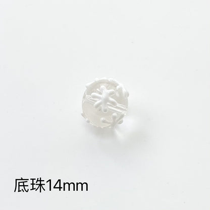 Hand Painted Christmas Enamel Glass Beads 12mm 14mm 1pc 34