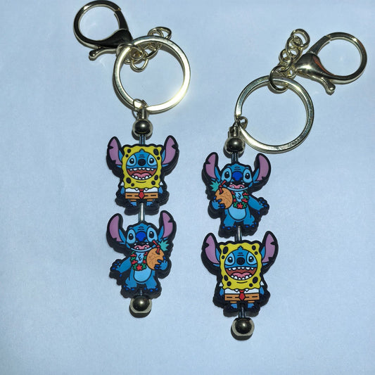 Silicone Focal Beads Coconut SpongeBob Stitch Smiling Face Pineapple 20pcs 2